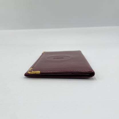 カルティエ ヴィンテージ マストライン カード パスケース 名刺入れ C2ロゴ レザー ボルドー Cartier【C3704-N】