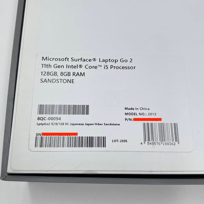 美品 Surface Laptop Go 2 i5 1135G7 8GB SSD 128GB 8QC-00054　Windows11home 【C3983-80】