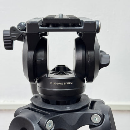 Manfrotto 伸縮式ツインアルミ三脚 MVT502AM／プロフルードビデオ雲台60mm ハーフボール MVH500A【C6114】