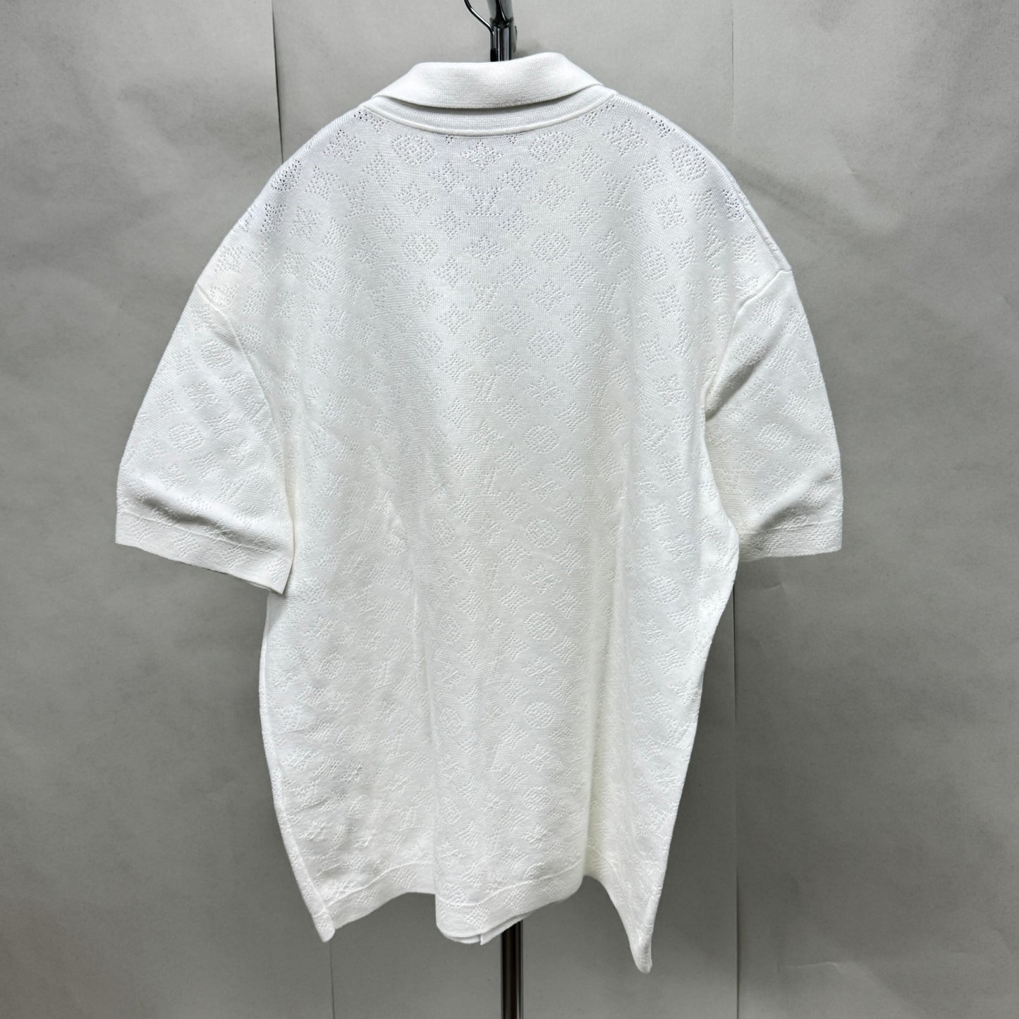 ルイヴィトン ポインテール ショートスリーブ シャツ Monogram Pointelle Short-Sleeved Shirt サイズ:L【C5806】