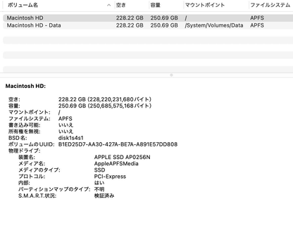 Apple MacBook Air 13インチ 2020 i5 8GB SSD 256GB ゴールド【C4253-80】