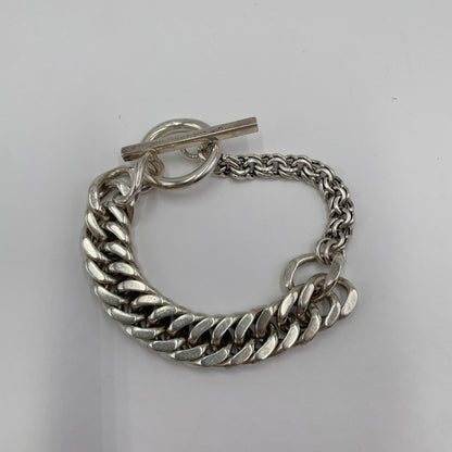 Bottega Veneta ボッテガヴェネタ シルバー アルジェントアンティークブレスレット サイズ:M【C4708-N】