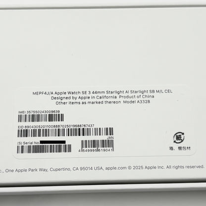 美品 Apple Watch SE 3 44mm GPS+Cellular スターライト MEPF4J/A バッテリー最大容量100%【C8779-C】
