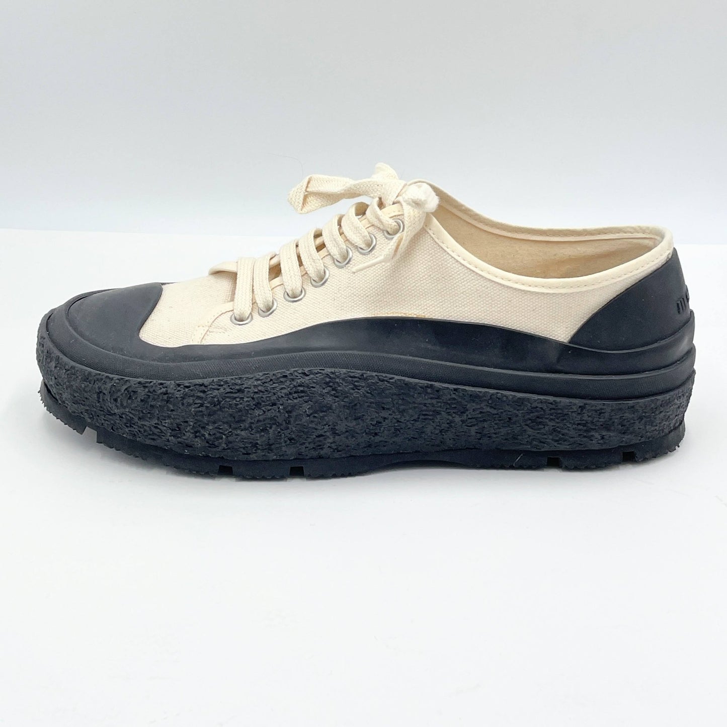 ジルサンダー JIL SANDER スニーカー ローカット レースアップ キャンバス シューズ メンズ 40 アイボリー【C7005-80】
