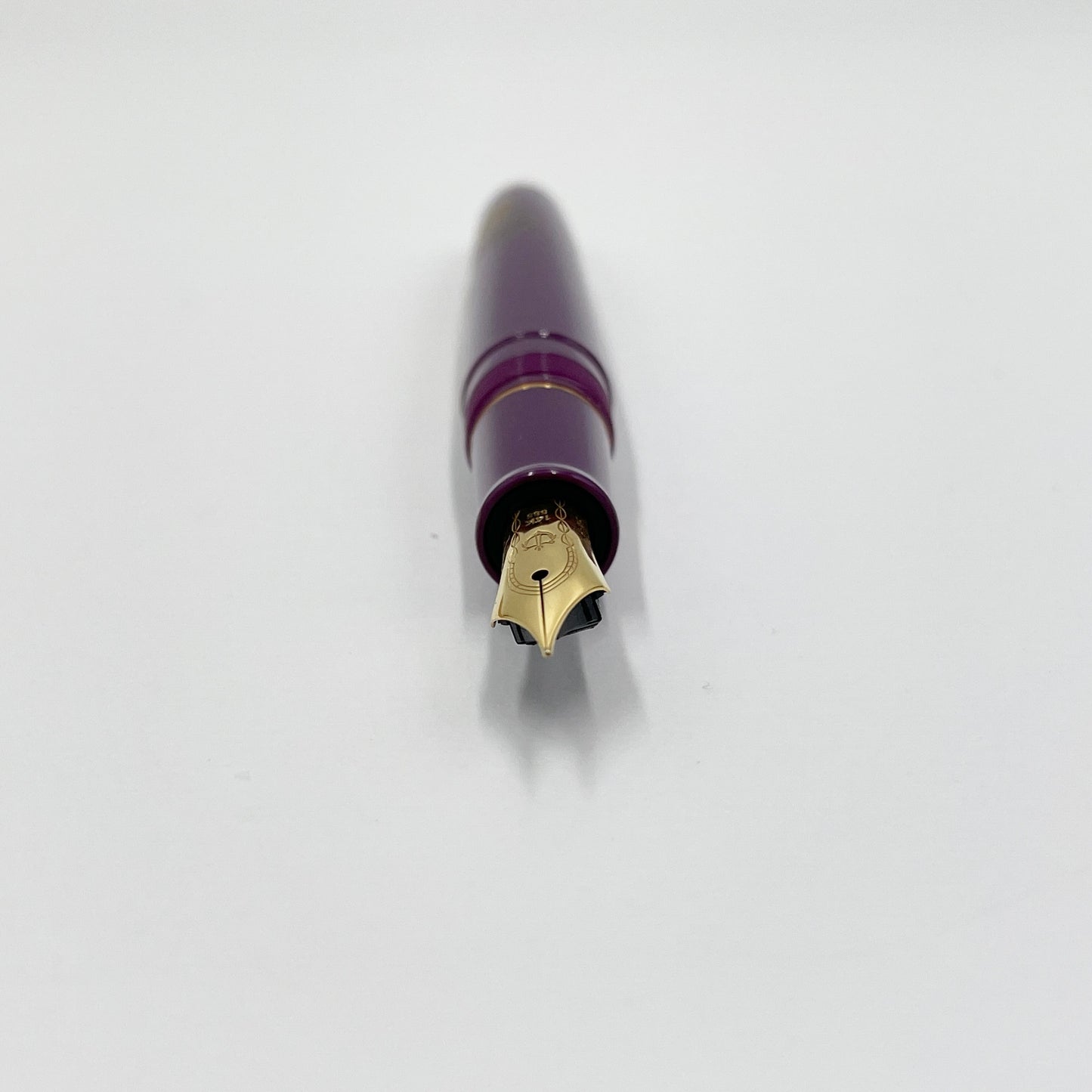 美品 SAILOR セーラー 万年筆 皇后陛下喜寿記念 紫の寿ぎ 14K 585【C6878-C】