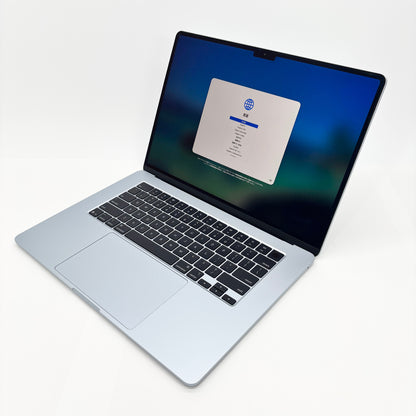 美品 バッテリー最大容量100% MacBook Air 2025 15インチ M4 16GB 512GB MC7C4ZP/A スカイブルー US配列【C8552-80】