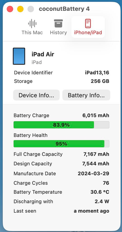 美品 iPad Air 第5世代 Wi-Fi 256GB 海外版 NM9L3LL/A スペースグレイ 本体のみ バッテリー最大容量95% 【C8889-60】