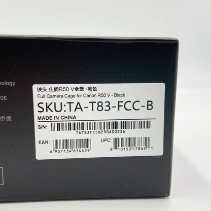 TILTA Canon キヤノン R50 V 用 フルカメラケージ - ブラック TA-T83-FCC-B	【C5728-60】