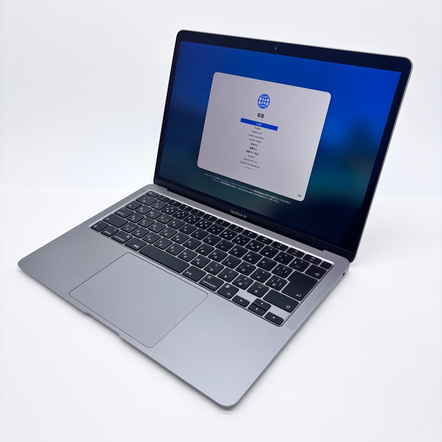 MacBook Air M1 2020 8コアCPU 7コアGPU 8GB 256GB MGN63J/A バッテリー最大容量93% 【C8290-80】