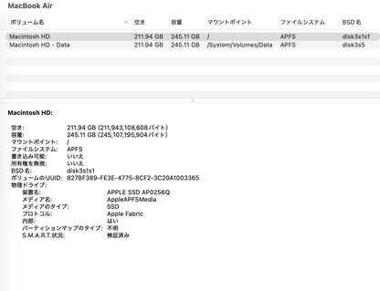 MacBookAir 13インチ M1 16GB 256GB ゴールド 付属品完備 充放電回数16回 バッテリー最大容量97%　【C7811-80】