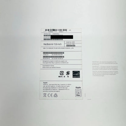 Apple MacBook Air 2022 13インチ M2 16GB SSD 512GB バッテリー最大容量100%【C4526-80】