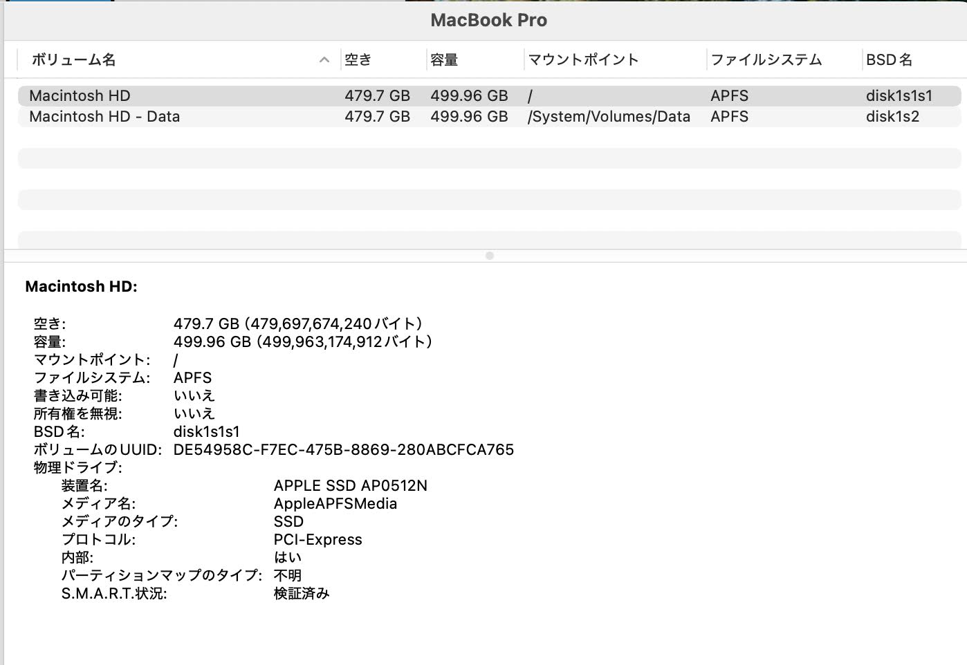 Apple MacBook Pro 13インチ 2020 2.3GHz クアッドコア i7 16GB 512GB Thunderbolt 3ポート x 4 【C4047-80】