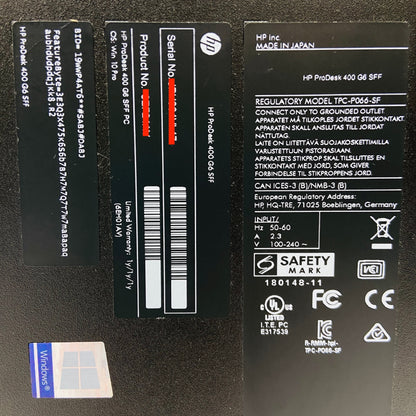 新品SSD HP prodesk 400 g6 sff i5-9500 8GB SSD256GB Windows11 Pro【C4150-100】