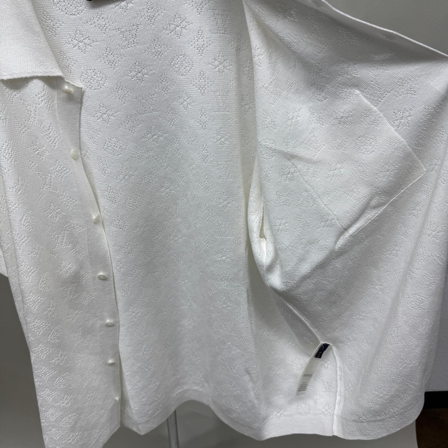 ルイヴィトン ポインテール ショートスリーブ シャツ Monogram Pointelle Short-Sleeved Shirt サイズ:L【C5806】