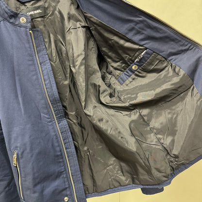 DIESELディーゼル　シングルライダースジャケット ネイビー サイズ:S【C6340】