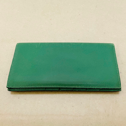 HERMES エルメス 長財布 二つ折り グリーン　【C201-C】
