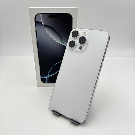 美品 シャッター音なし iPhone16 Pro Max 512GB ホワイトチタニウム MYTT3CH/A 海外版 SIMフリー  バッテリー最大容量100%【C6997-C】