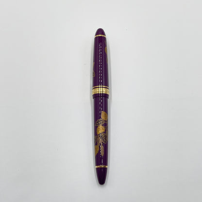 美品 SAILOR セーラー 万年筆 皇后陛下喜寿記念 紫の寿ぎ 14K 585【C6878-C】