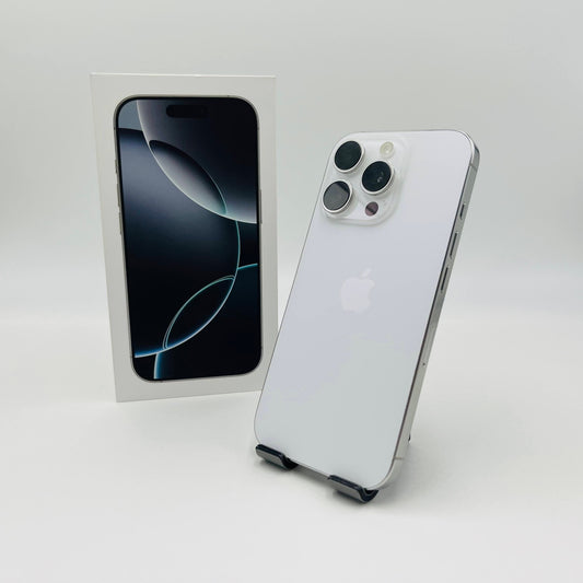 新品同様 美品 Apple iPhone 16 Pro 128GB SIMフリー MYMW3J/A スマートフォン ホワイトチタニウム バッテリー最大容量92%【C5056-C】