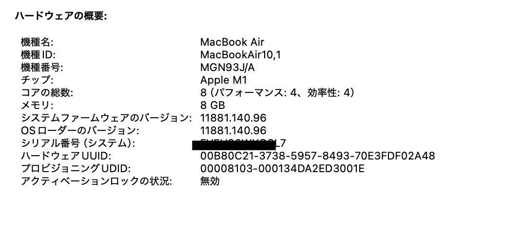 Apple MacBook Air Retina 13インチ (Late 2020) Apple M1  8GB SSD 256GB シルバー MGN93J/A  バッテリー最大容量89%  【C4563-80】