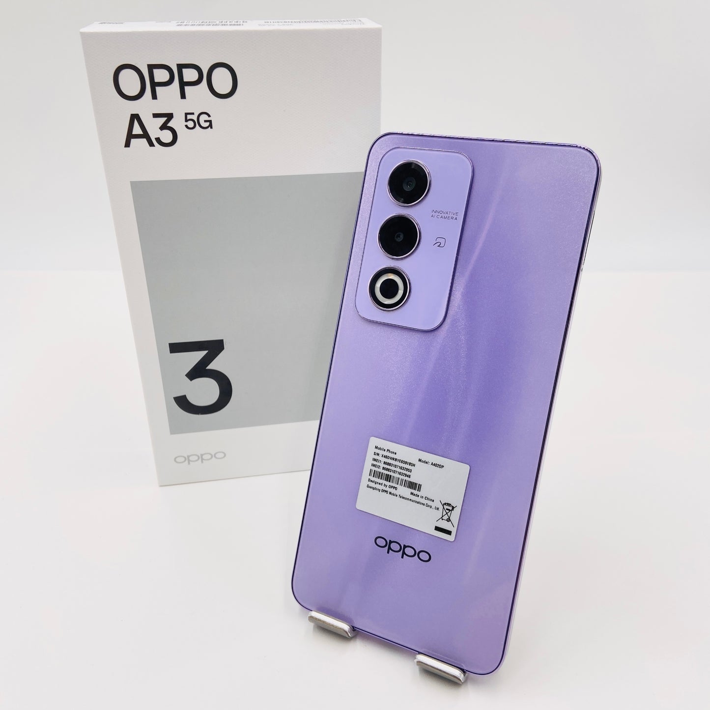 美品 OPPO A3 5G 128GB A402OP パープル  SIMフリー【C4303-C】