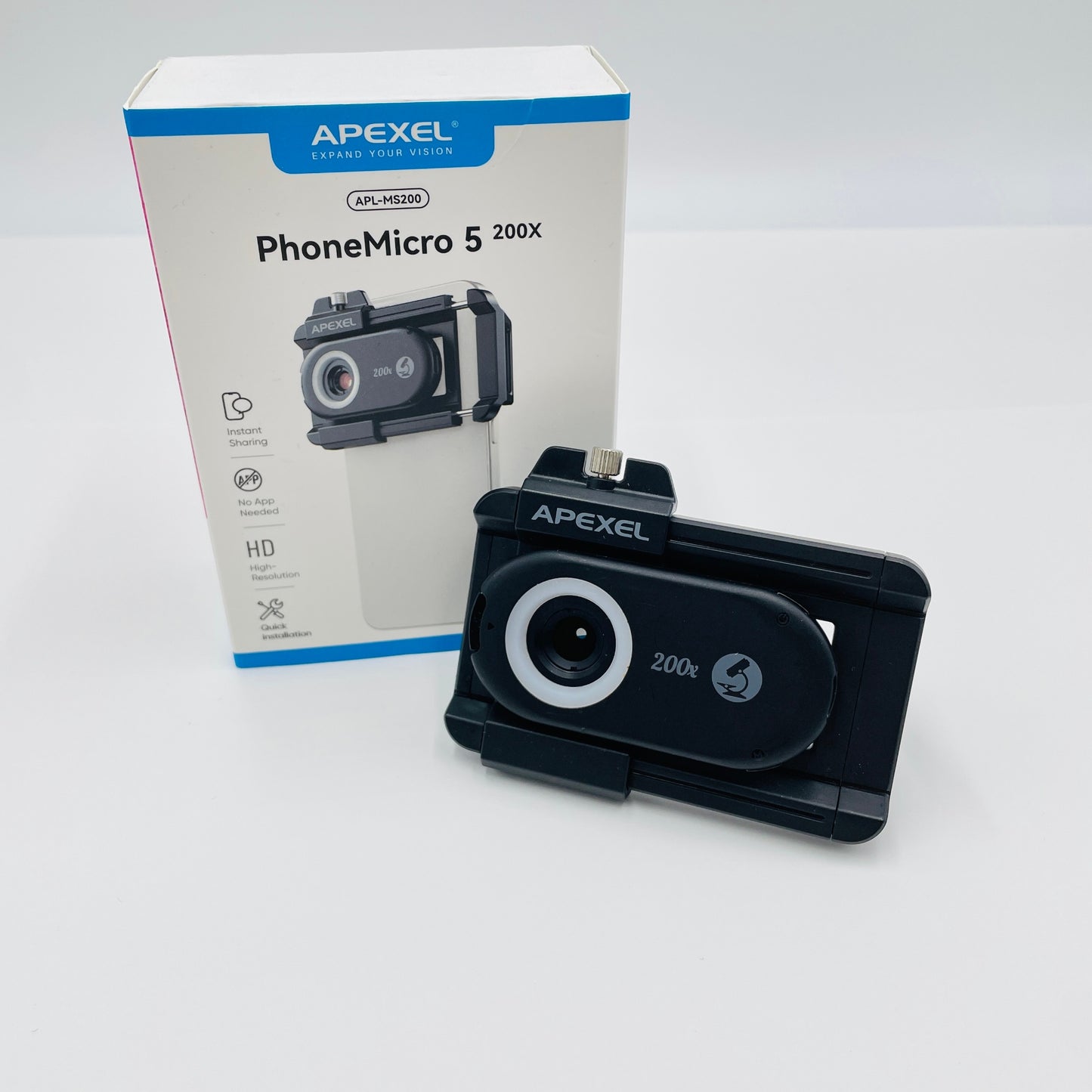 APEXEL スマホ顕微鏡 APL-MS200 PhoneMicro5【C4377-60】