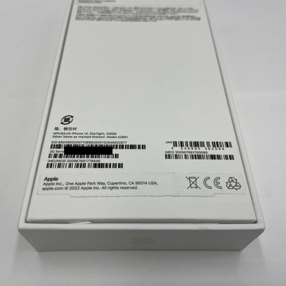 美品 Apple iPhone14 MPUQ3J/A 128GB SIMフリー スターライト バッテリー最大容量91%【C4819-C】