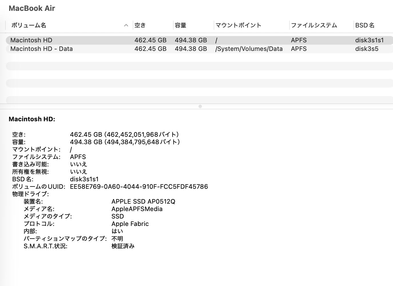 Apple MacBook Air M1 16GB 512GB バッテリー最大容量93% US配列 付属品完備【C5642-80】