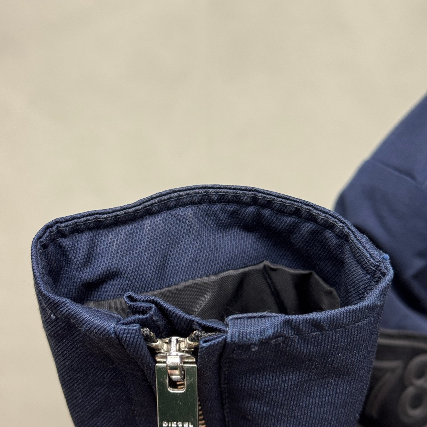 DIESELディーゼル　シングルライダースジャケット ネイビー サイズ:S【C6340】