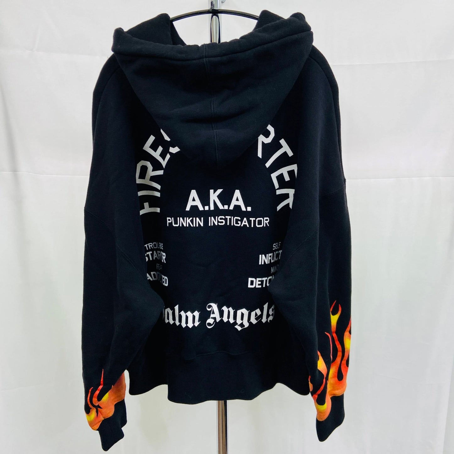 palm Angels フード付きパーカー 炎デザイン　【C2601-】
