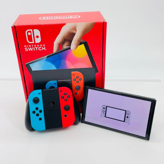 美品 任天堂 Nintendo Switch ニンテンドー スイッチ 本体 ネオンカラー HEG-S-KABAA 有機ELモデル 付属品完備【C4646-80】