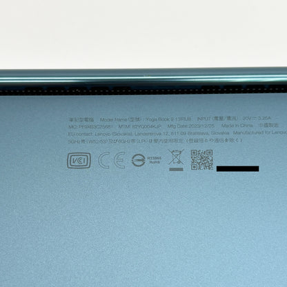 美品 Lenovo YogaBook 9i 13IRU8 Gen 8 i7 1355U 16GB SSD 1TB Windows11Home カラー:タイダルティール バッテリー最大容量93% 2画面【C7712-80】