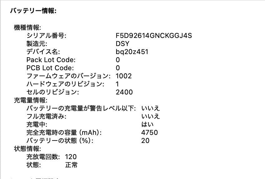 Apple MacBook Pro 13インチ 2019 i5 1.4GHz 8GB SSD 256GB シルバー MUHR2J/A 【C8002-80】