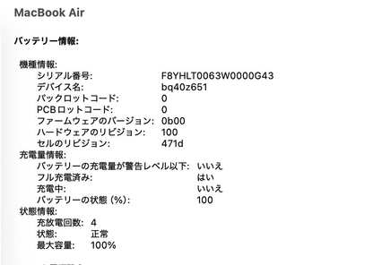 美品 Apple MacBook Air 13.6インチ M4 16GB 256GB Liquid Retinaディスプレイ MC6T4J/A スカイブルー バッテリー最大容量100%【C7447-80】