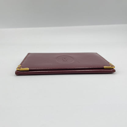 カルティエ ヴィンテージ マストライン カード パスケース 名刺入れ C2ロゴ レザー ボルドー Cartier【C3704-N】