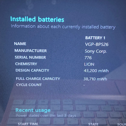 VAIO SVE151B11N Core i7-3632QM 8GB SSD256GB  Windows10 Home バッテリー最大容量89%【C5184-80】