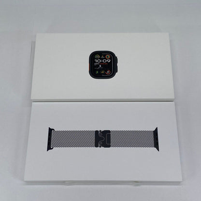 Apple Watch Ultra2 49mm GPS+Cellularモデル NX4P3ZP/A バッテリー最大容量99%  ブラックチタニウムミラネーゼループL 【C6247-60】