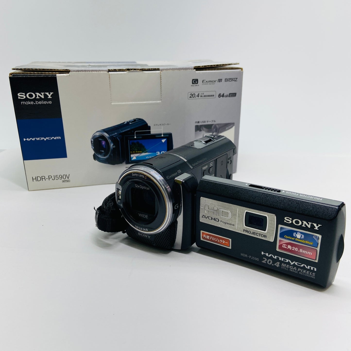 SONY HANDYCAM HDR-PJ590V デジタルビデオカメラ 本体/バッテリー セット ハンディカム【C3975-60】