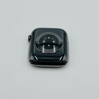 Apple Watch Series7 45mm Cellularモデル グラファイトステンレススチールケース/ミッドナイトスポーツバンド MNAX3J/A バッテリー最大容量84%【C4824-60】