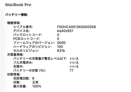新品同様 美品 Apple MacBook Pro 14インチ M4 2024 MW2U3J/A 16GB SSD 512GB 充放電回数6回 バッテリー最大容量100% 付属品完備【C7909-80】