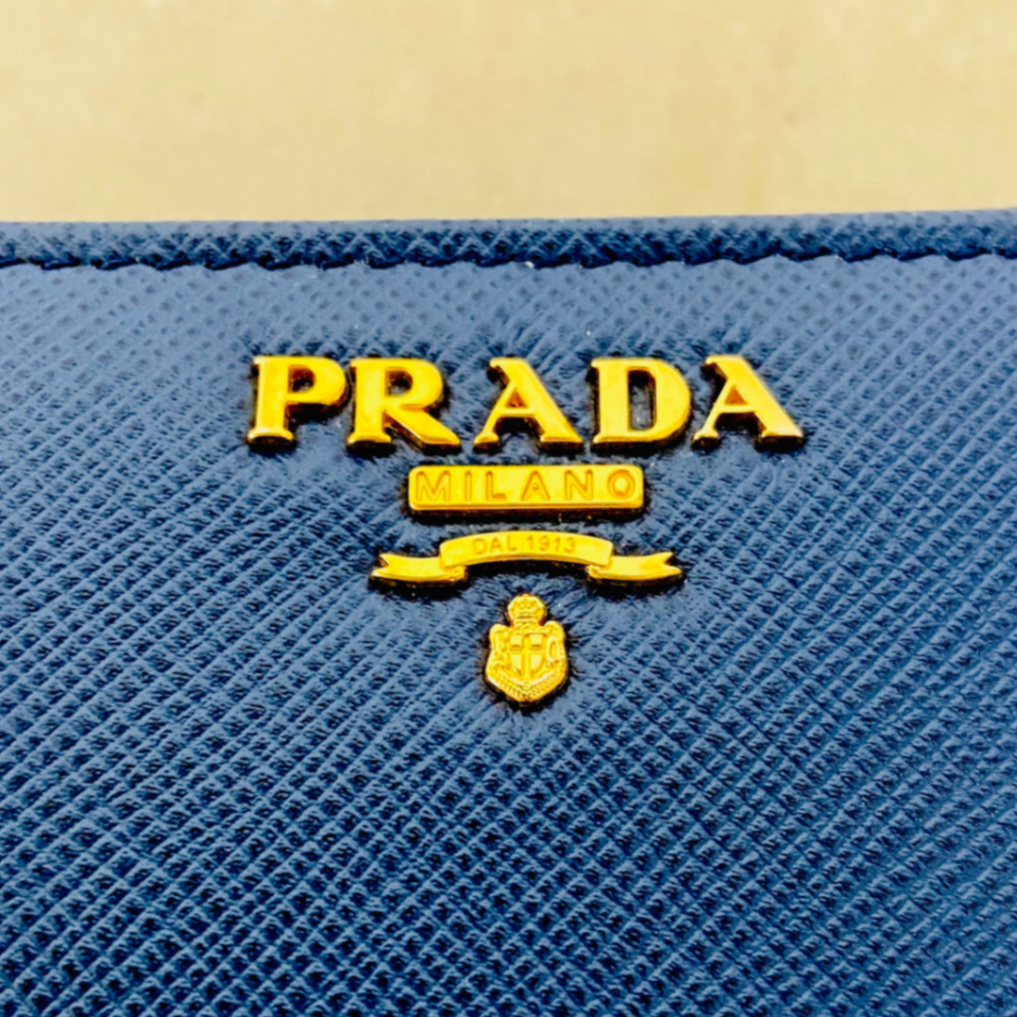 PRADA プラダ サフィアーノ 1ML225 BLUETTE 二つ折り財布 【C44-60】