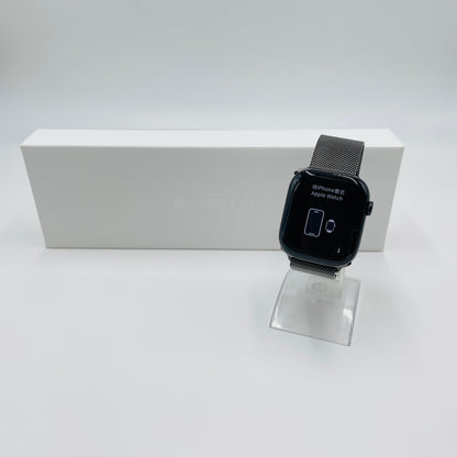 美品 Apple Watch Series 10 (GPSモデル) - 46mmジェットブラックアルミニウムケース MWX13J/A A2999 スレートミラネーゼルー バッテリー最大容量100%【C4652-60】