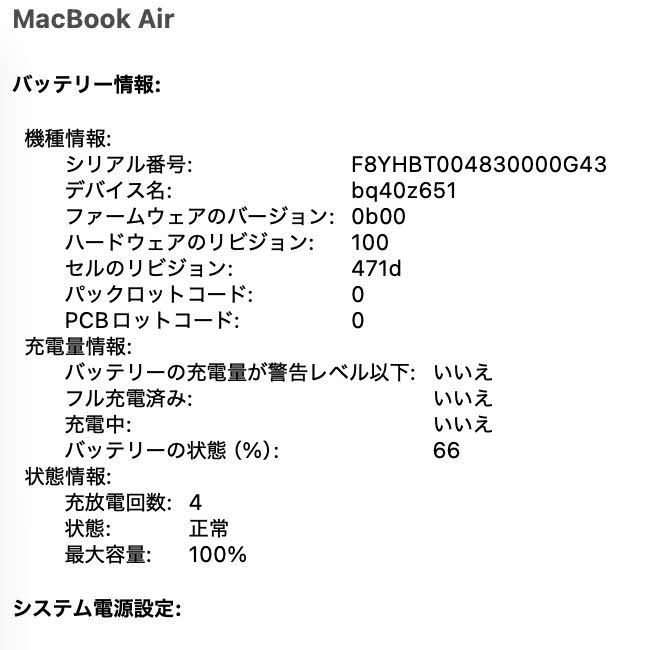 美品 新品同様 MacBook Air 13.6インチ M4チップ 16GB 512GB Liquid Retinaディスプレイ MC6U4J/A [スカイブルー] 充放電回数4回 バッテリー最大容量100%【C5446-80】限定保証有効期限：2026年4月9日