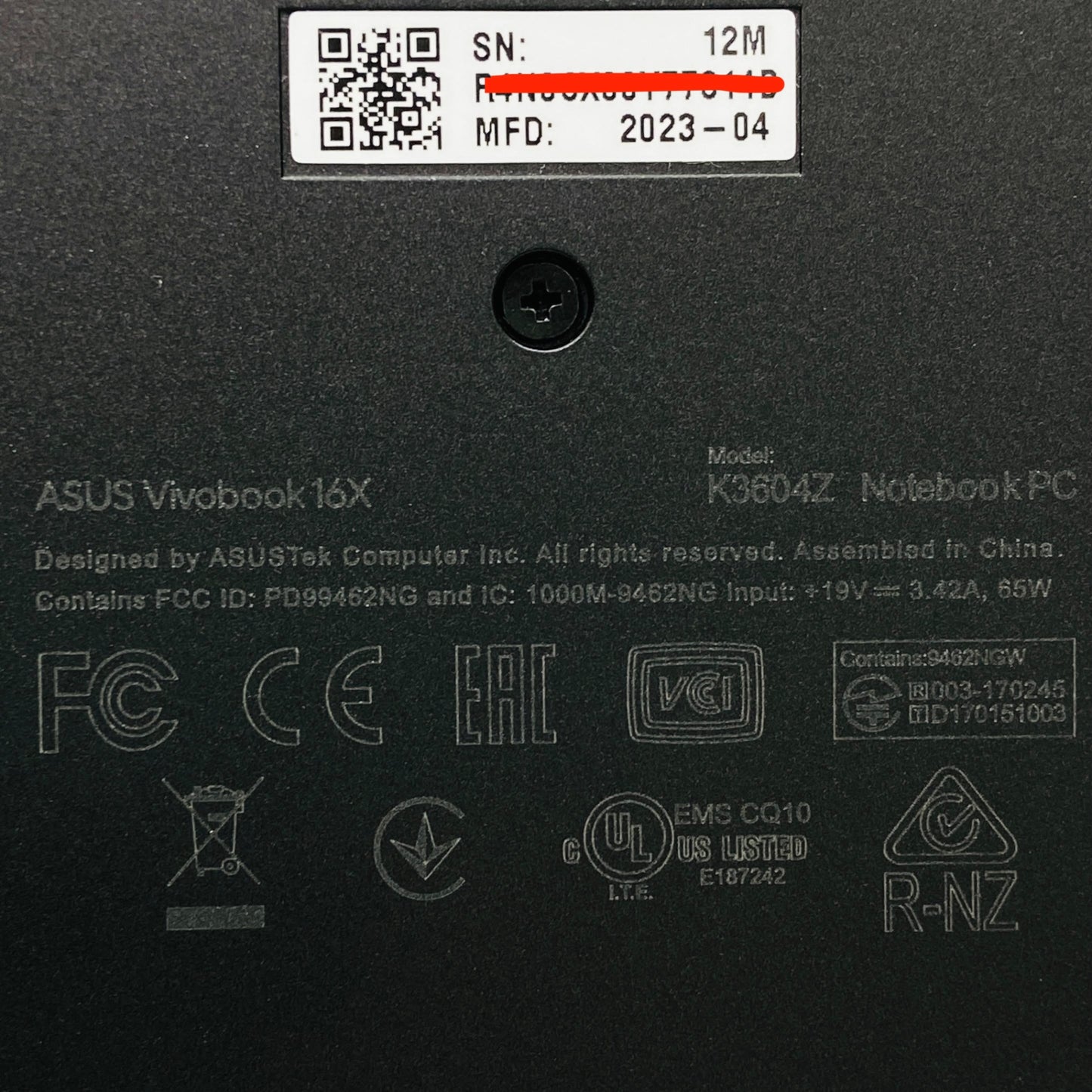 美品 ASUS vivobook 16X K3604Z i3 1215U 8GB 256GB 【C4163-100】