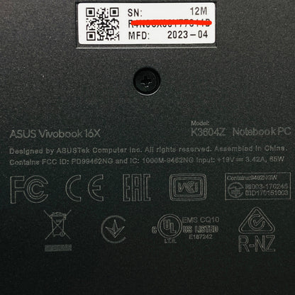 美品 ASUS vivobook 16X K3604Z i3 1215U 8GB 256GB 【C4163-100】