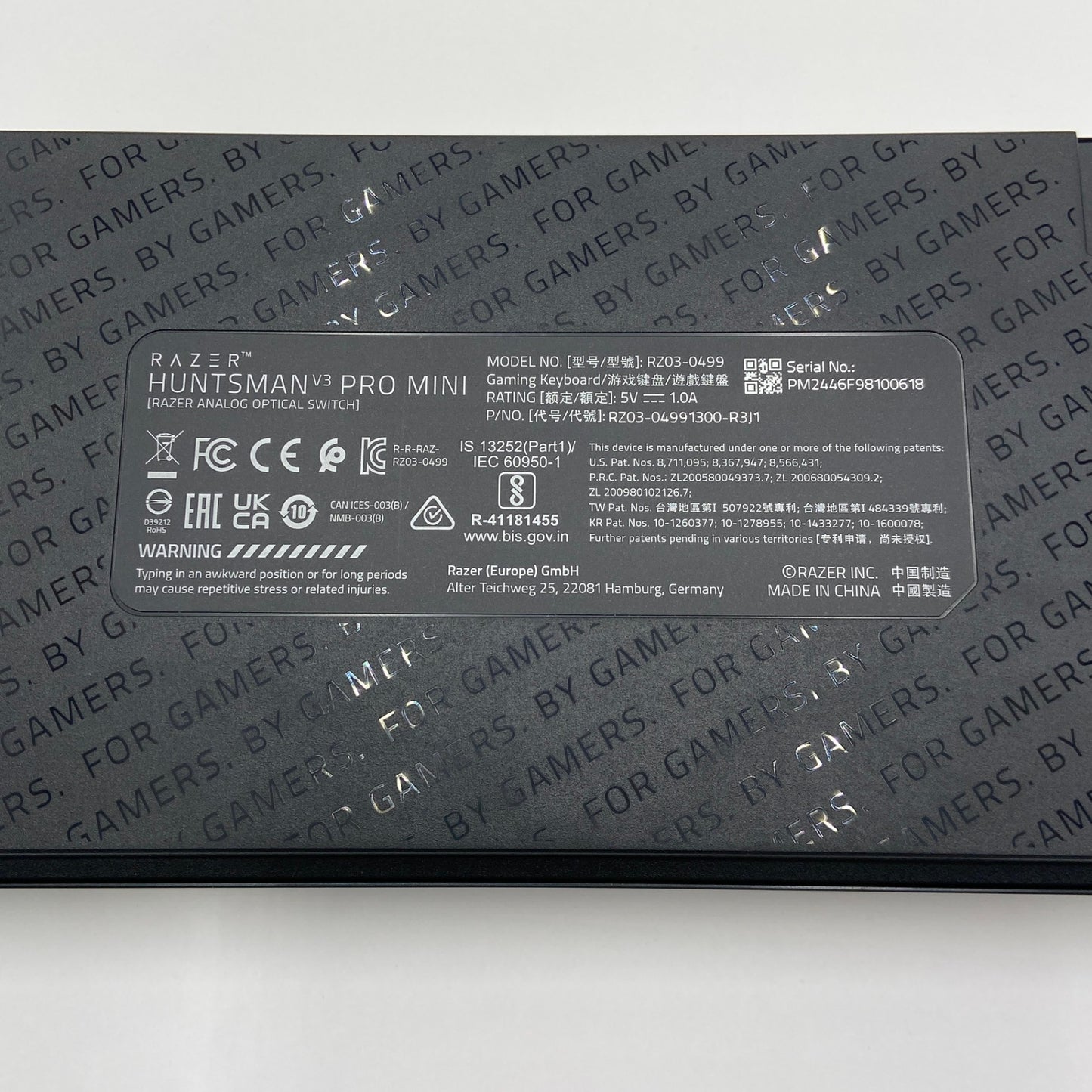 美品 Razer ラピッドトリガー 搭載 Huntsman V3 Pro Mini【C6760-60】