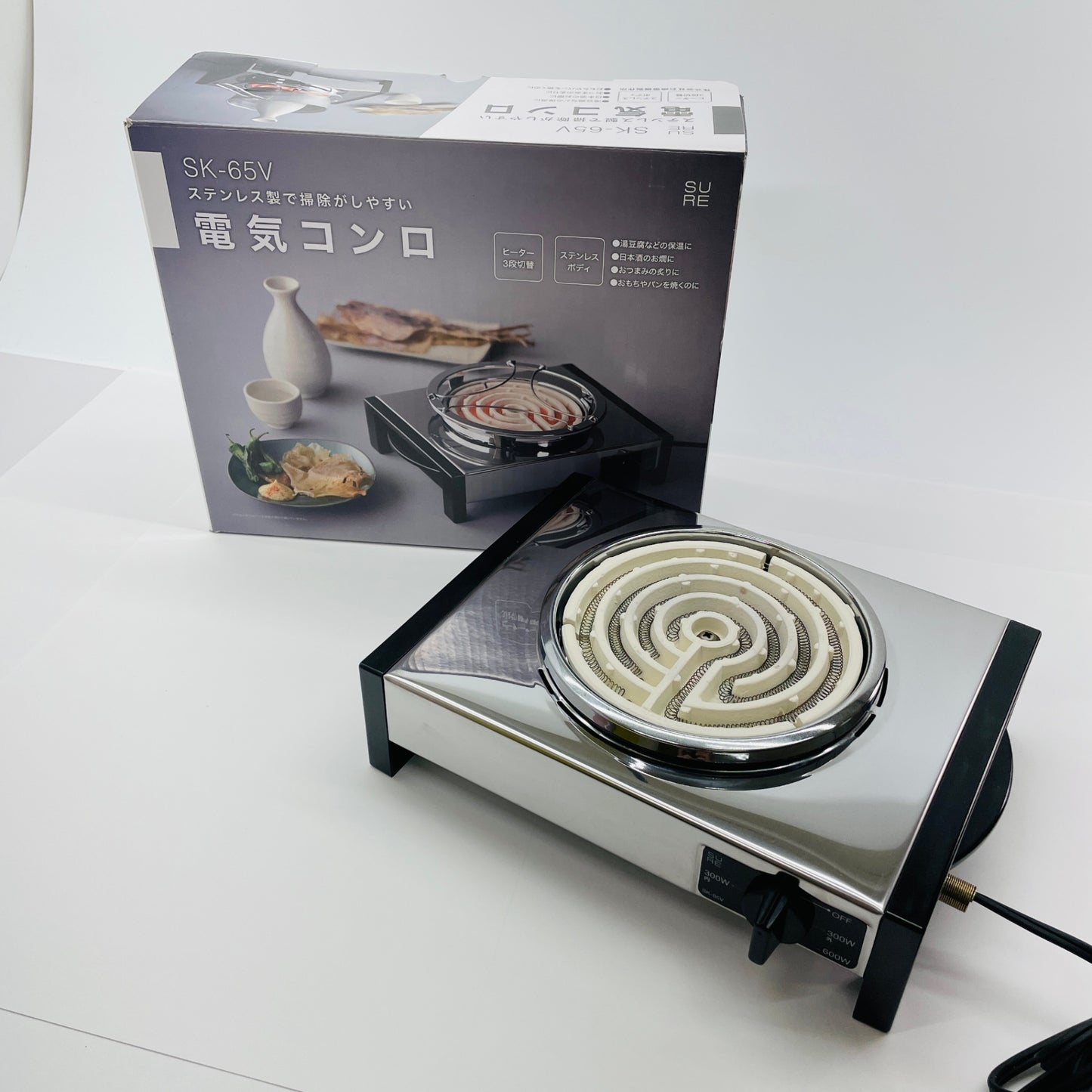 石崎電機 製作所 電気コンロ ステンレス鋼 SK-65V シルバー 【C3912-80】