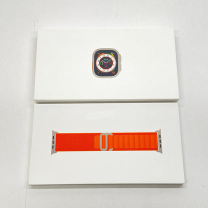 美品 Apple Watch Ultra GPS+Cellularモデル 49mm MNHH3J/A オレンジアルパインループ サイズ:S バッテリー最大容量100%【C6218-60】